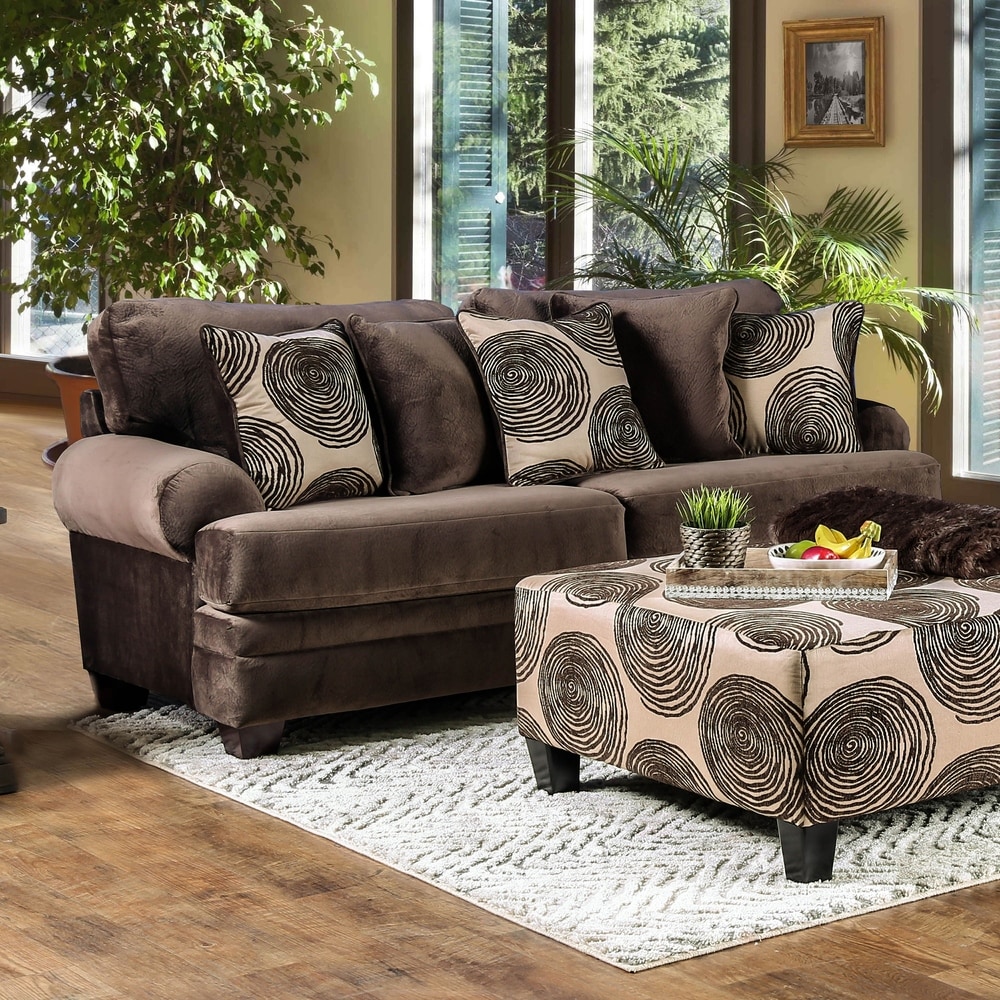 Jeta Contemporary Microfiber 3 Piece Living Room Set by Furniture of America