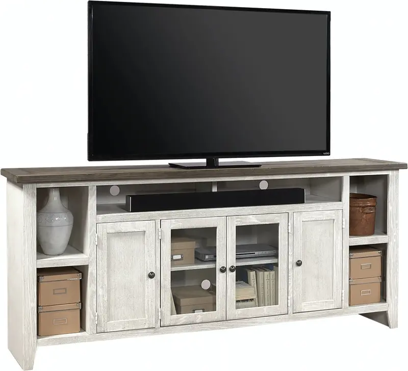 Eastport Rustic White 84 TV Stand