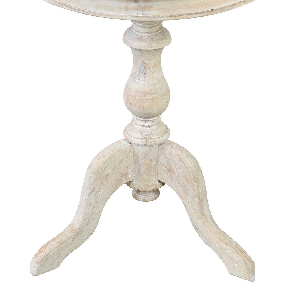 East at Main Solid Mindi Wood Pedestal Round End Table