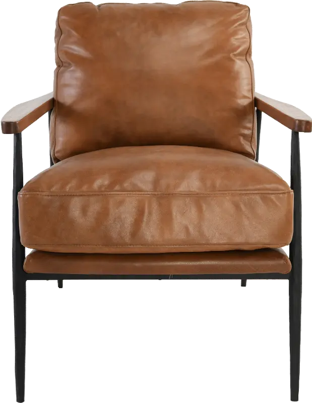 Christopher Mid Century Modern Tan Leather Club Chair