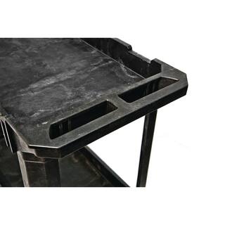 Husky 2-Tier Plastic 4-Wheeled Service Cart in Black 12603