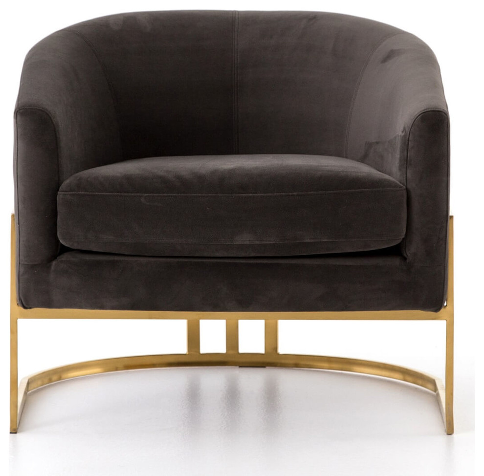 Corbin Brass Frame Chair   Contemporary   Armchairs And Accent Chairs   by Zin Home  Houzz