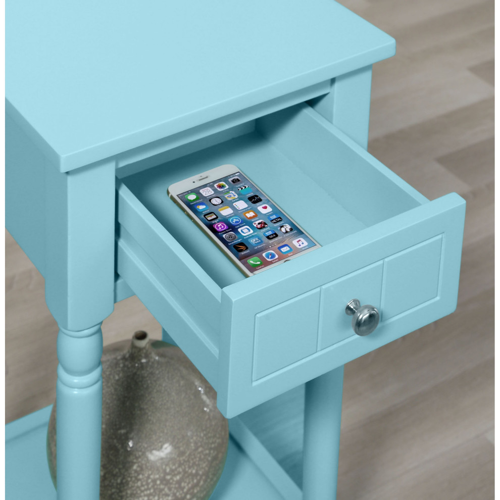 French Country Khloe 1 Drawer Accent Table With Shelf   French Country   Side Tables And End Tables   by VirVentures  Houzz