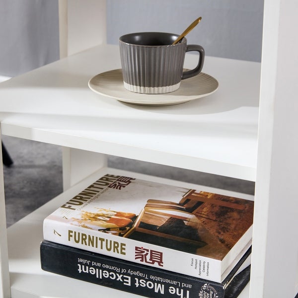 Square wooden Side Table，3-tier End Table