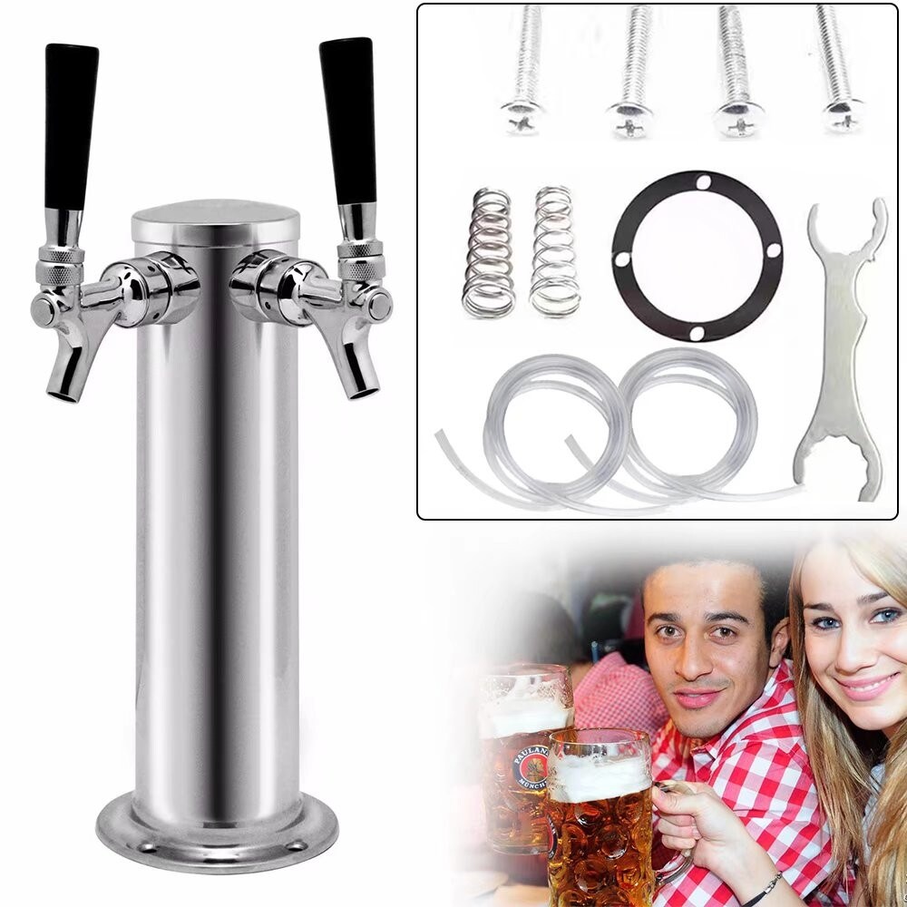 Modern Dual Faucet Stainless Steel Beer Dispenser   13\