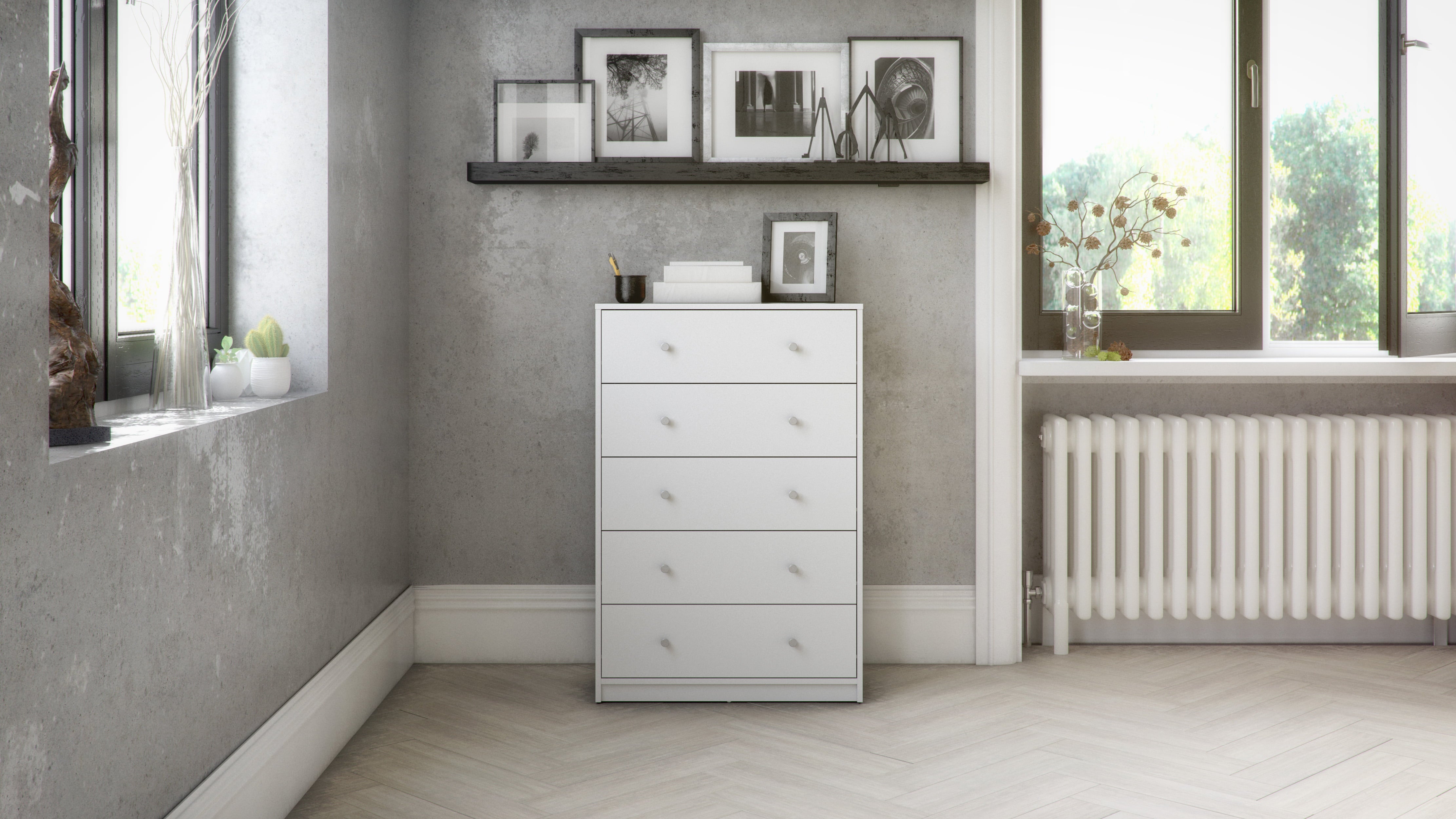 Studio 5 Drawer Dresser, White