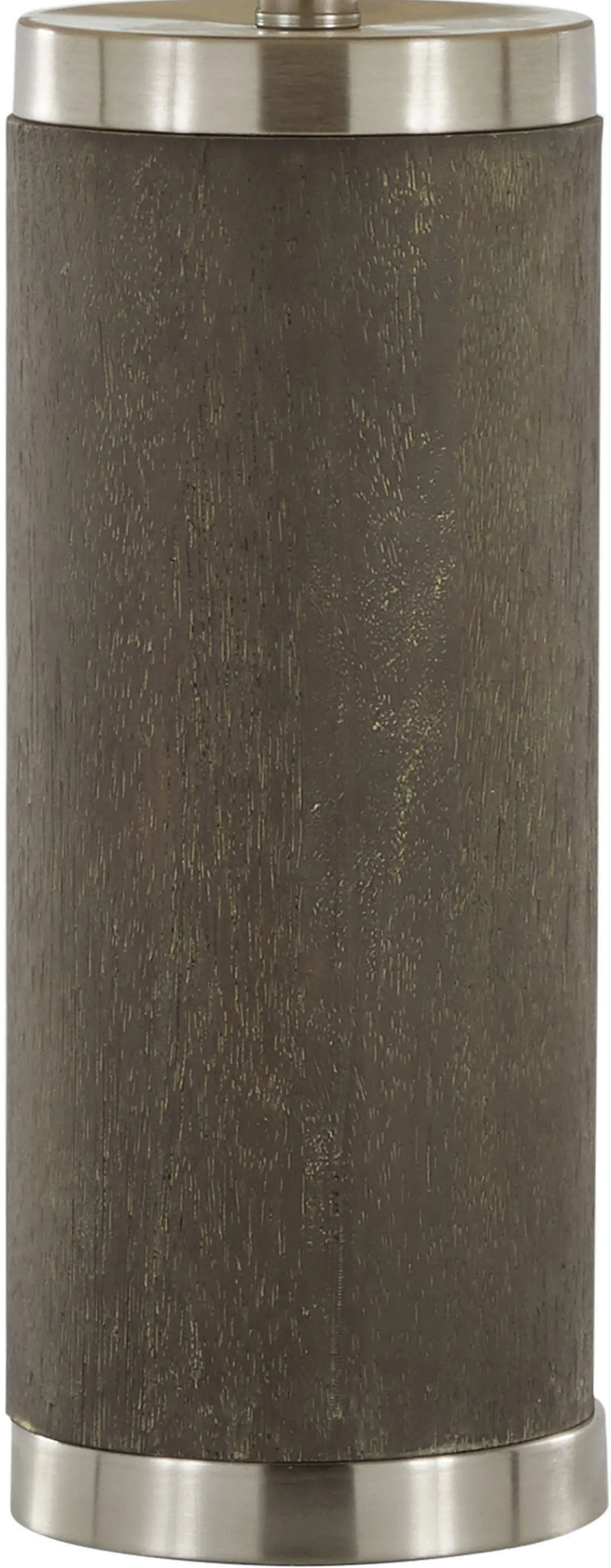 Cylinder Acid Brown Wood Polyresin Table Lamp