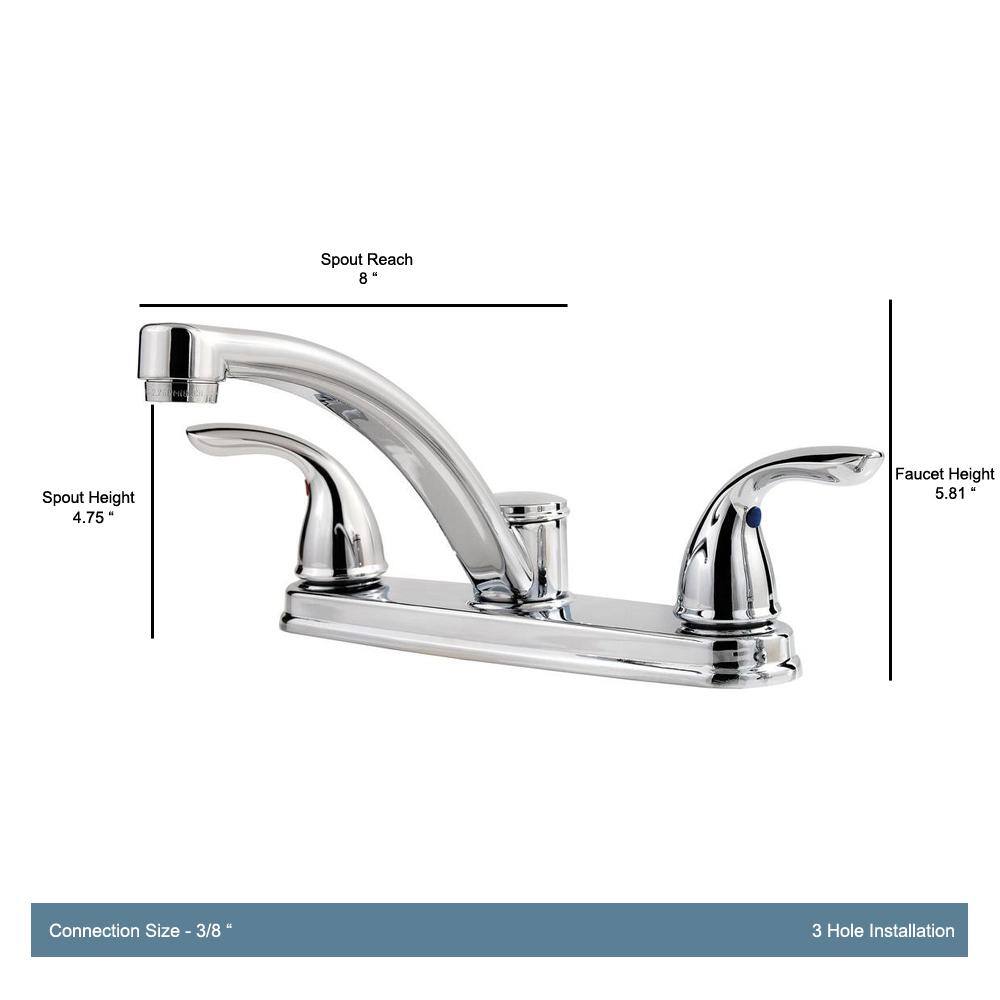 Pfister Delton 2-Handle Standard Kitchen Faucet in Polished Chrome LF-035-3THC