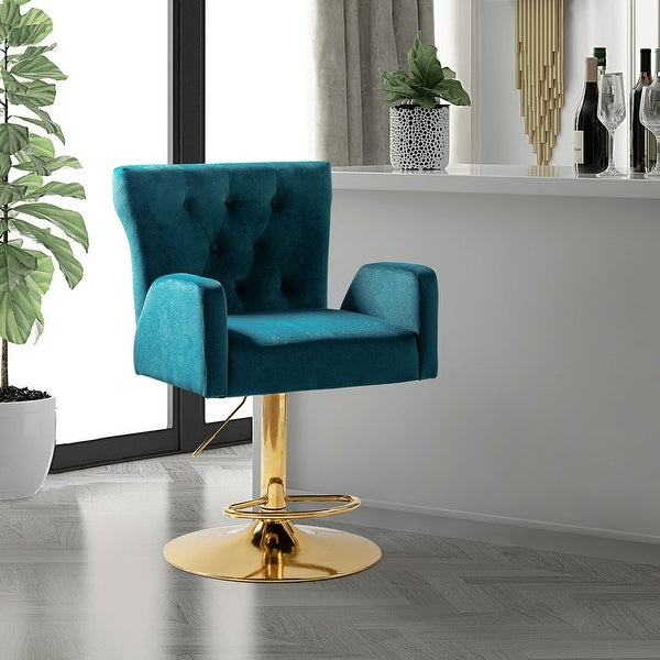 Swivel Adjustable Height Bar Stool with Footrest