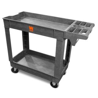 WEN 40 in. x 17 in. 2-Shelf Service Utility Cart with 500 lbs. Capacity 73009