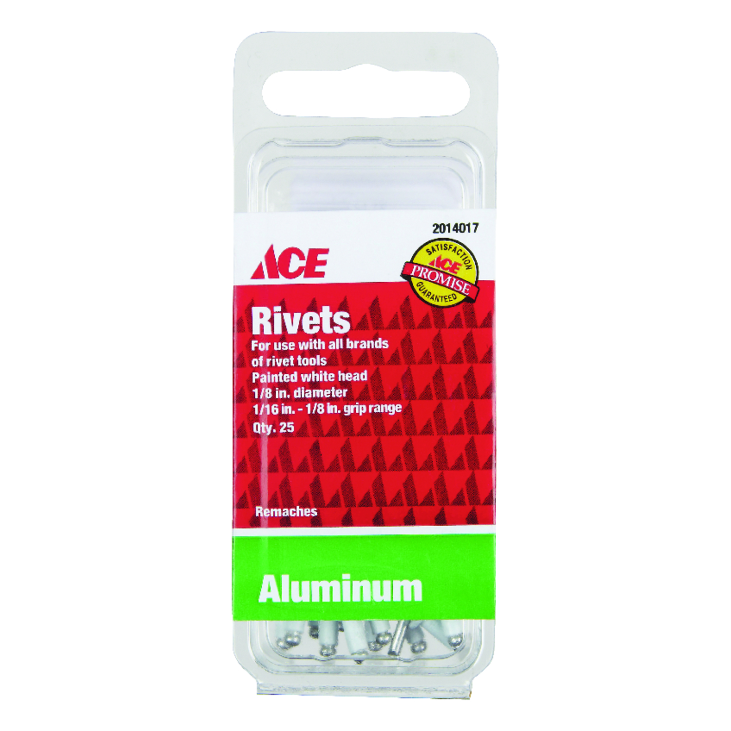 Ace 1/8 in. D X 1/8 in. Aluminum Rivets White 25 pk