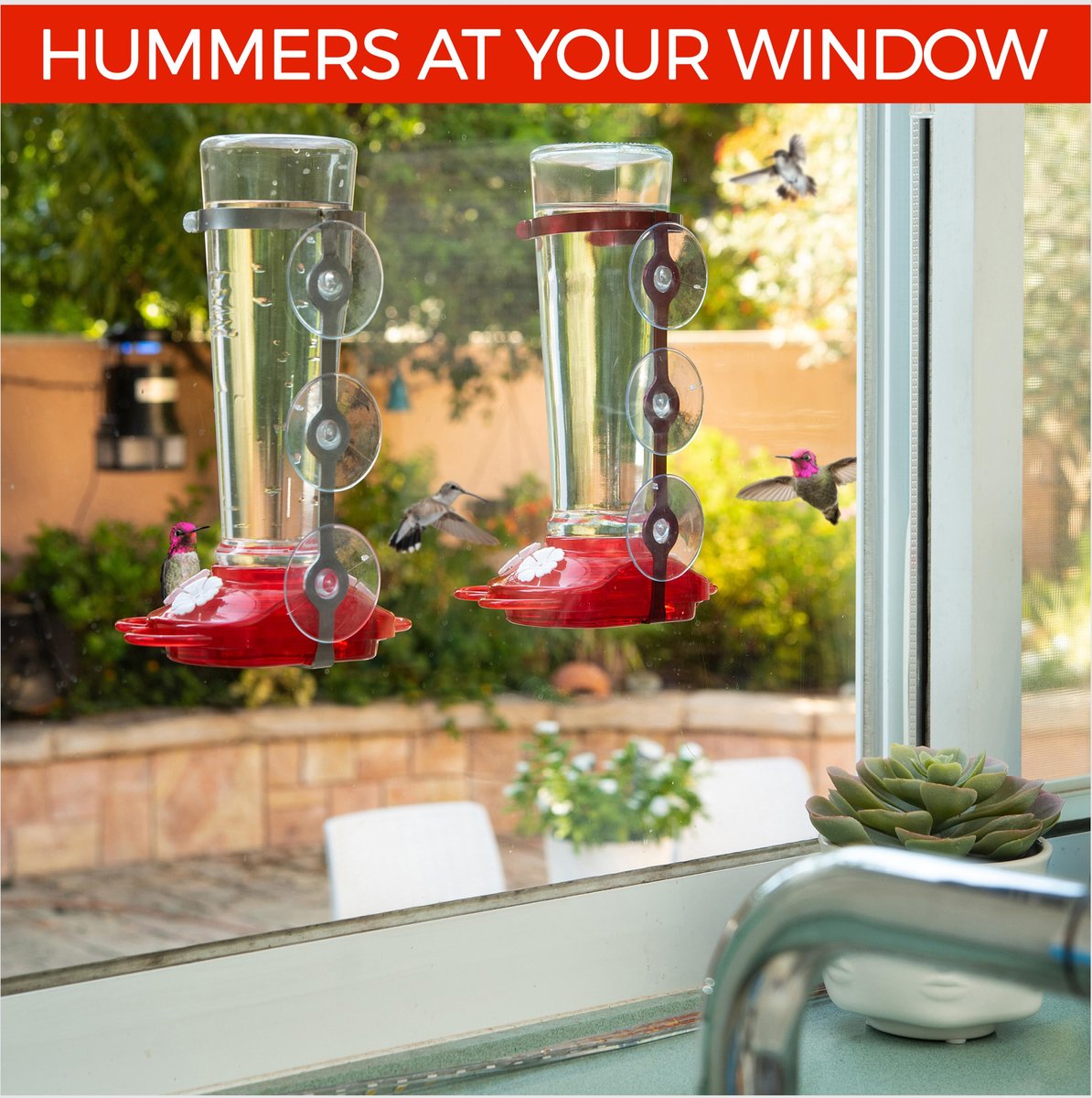 Nature Anywhere Window Hummingbird for Outdoors Bird Feeder