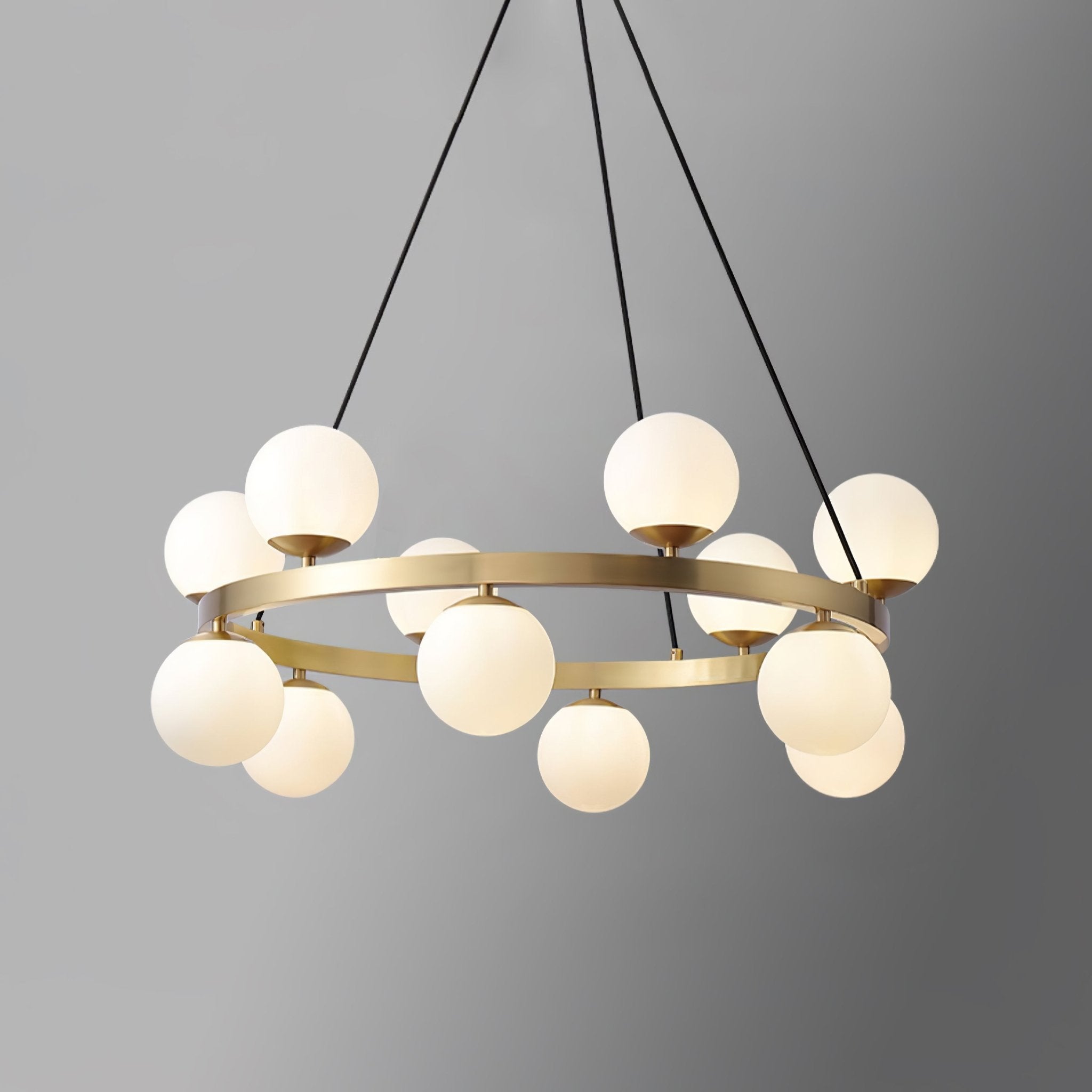 Bubbles Brass Ring Chandelier