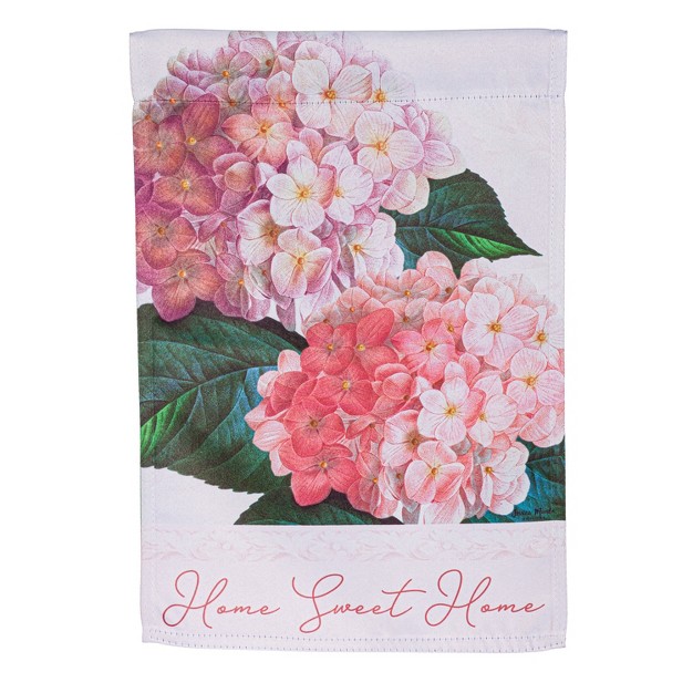 Pink Hydrangea Suede Garden Flag