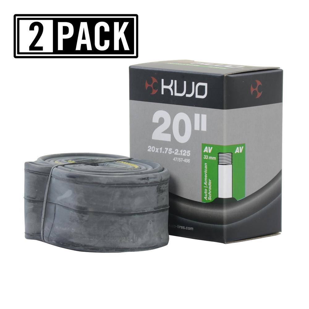 Kujo 20 in. x 1.75 in.2.125 in. Schrader (American) 35 mm Bicycle Tube (2-Pack) 553023-P