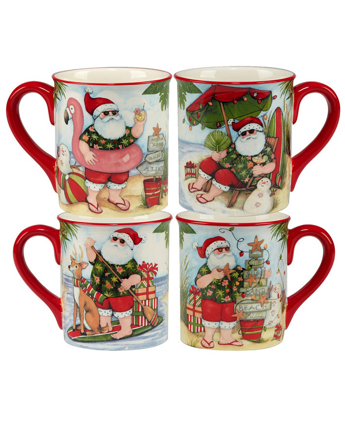 Certified International Santa's Wish 16 oz Mugs Set of 4