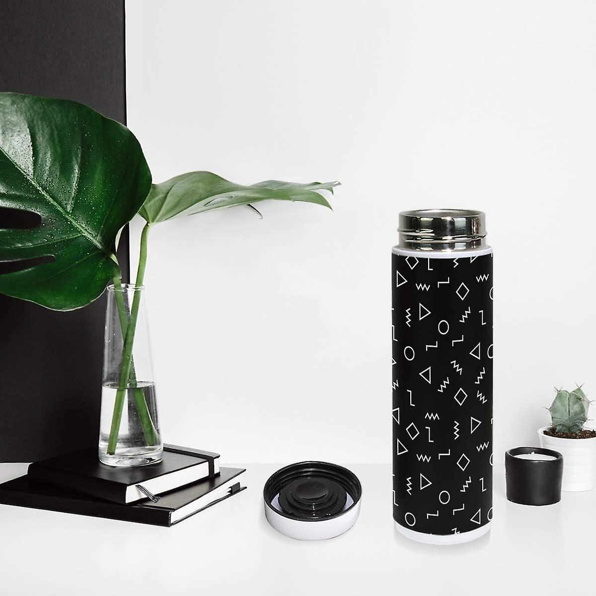 Vacuum Insulated Stainless Steel Water Bottle Geometry Memphis Pattern Thermos Tumblers Portable Hyrdoflask Travel Mug