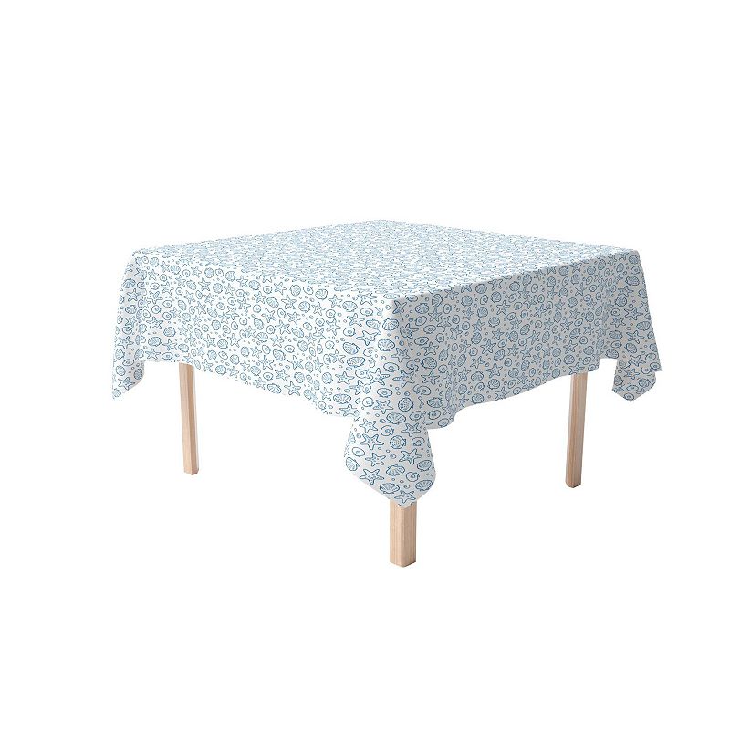 Square Tablecloth， 100% Cotton， 60x60， Beach Shells