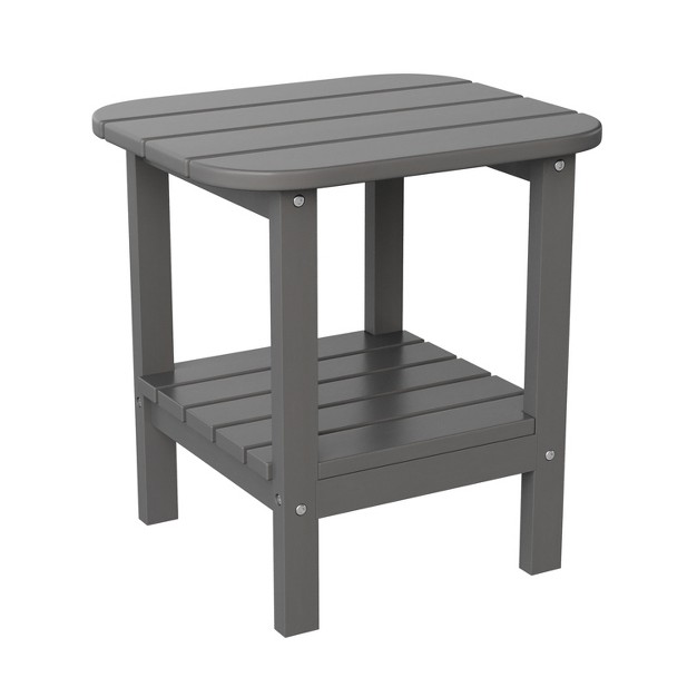 Flash Furniture Newport Hdpe 2 tier Adirondack Side Table All weather Indoor outdoor