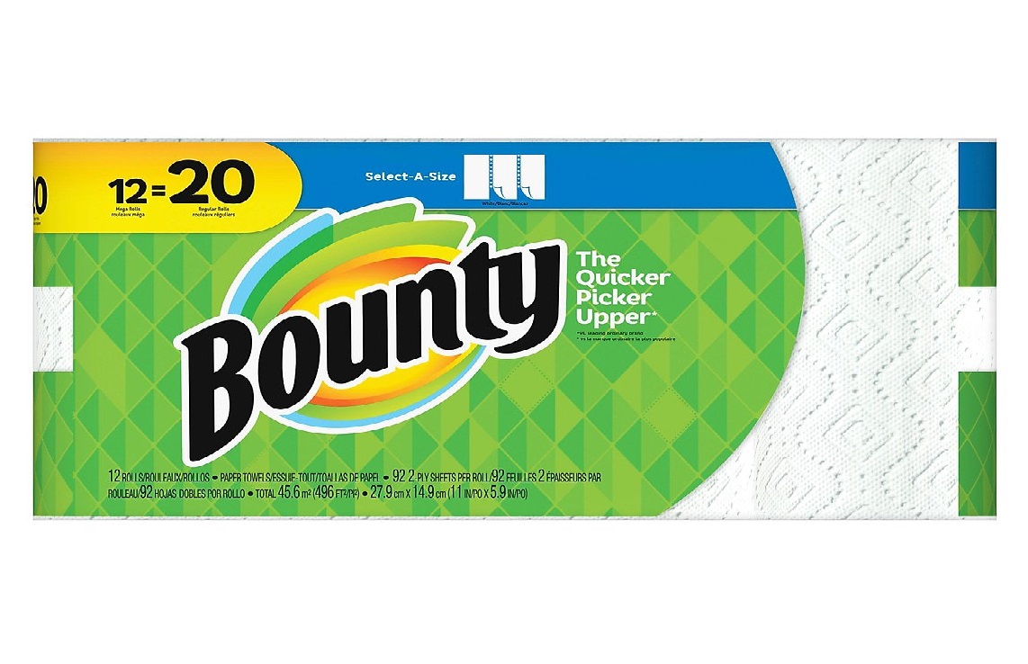 Bounty Select-A-Size Mega Kitchen Rolls Paper Towels 2-Ply 92 Sheets/Roll 1842992