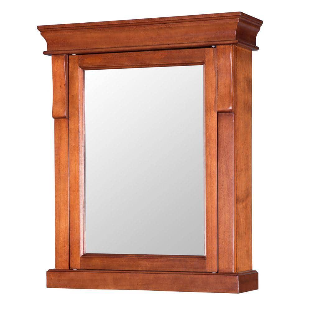 Home Decorators Collection Naples 25 in W x 31 in H x 8 in D Framed SurfaceMount Bathroom Medicine Cabinet in Warm Cinnamon