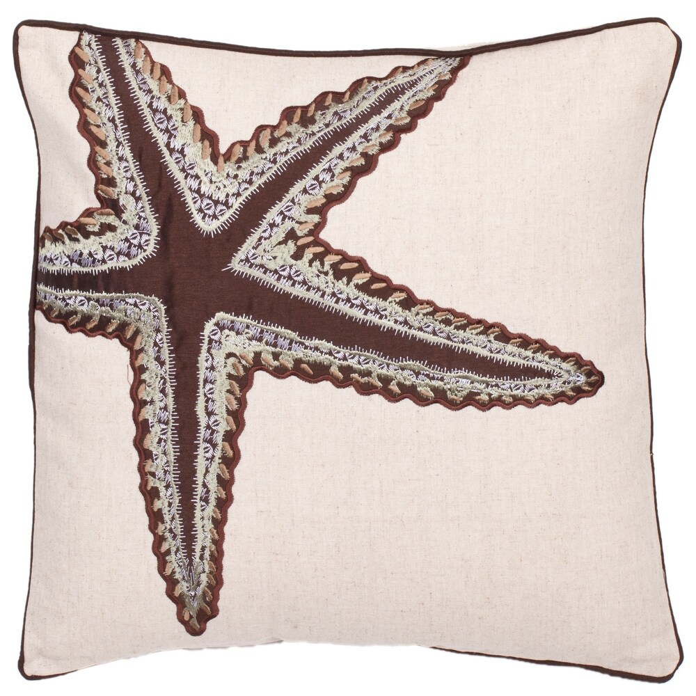 SAFAVIEH Starfish 18 inch Beige/ Brown Decorative Pillows (Set of 2)