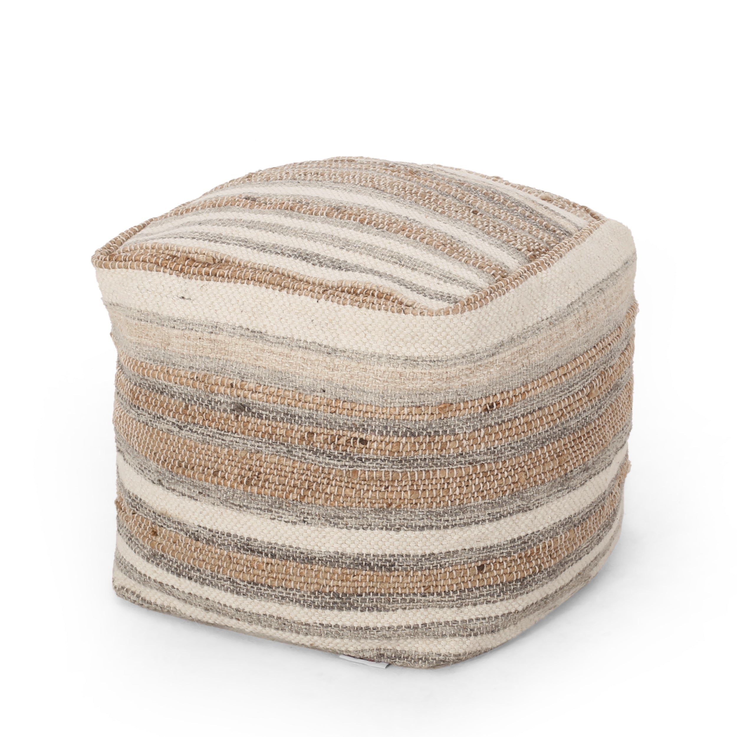 Brookdale Handcrafted Boho Fabric Cube Pouf