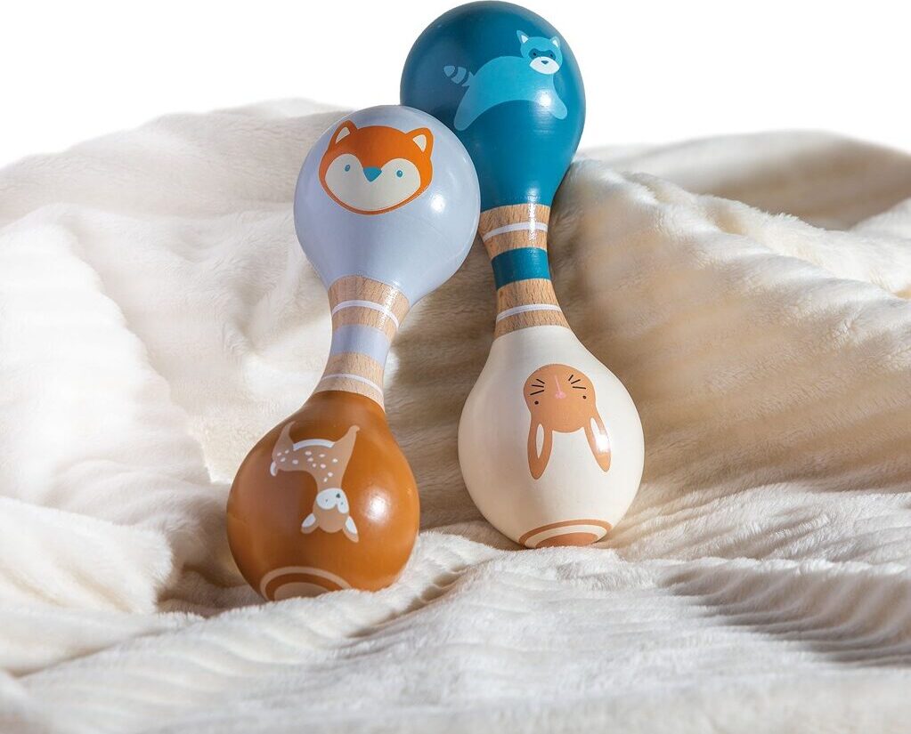 Leika Raccoon & Bunny Wood Rattle - 6