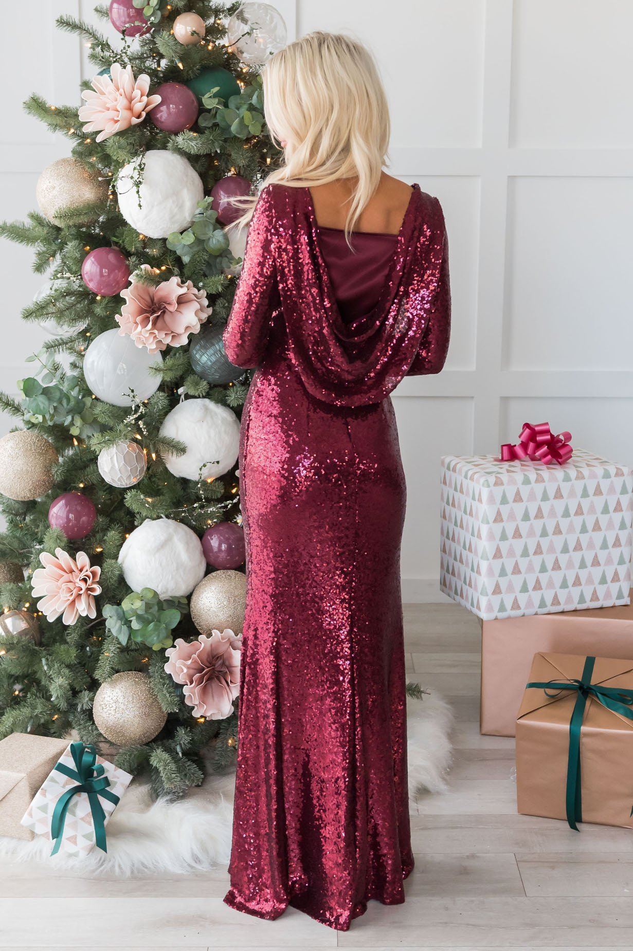 The Noel Ballroom Modest Sequin Gown