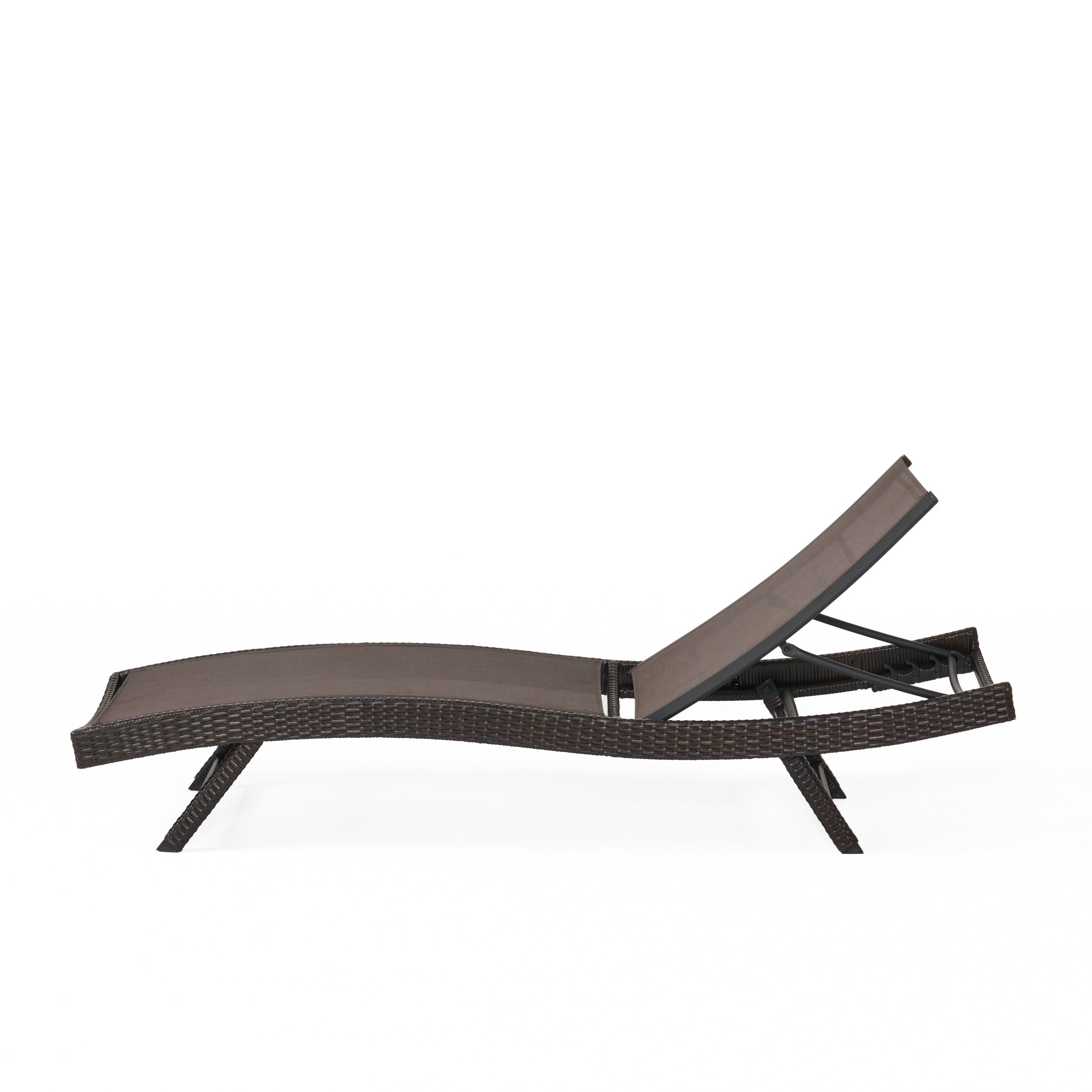 Burnham Outdoor Brown Mesh Chaise Lounge Chair