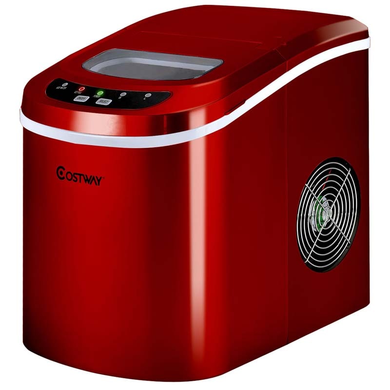 26LBS/24H Mini Portable Ice Maker Countertop, Compact Ice Machine with Ice Scoop