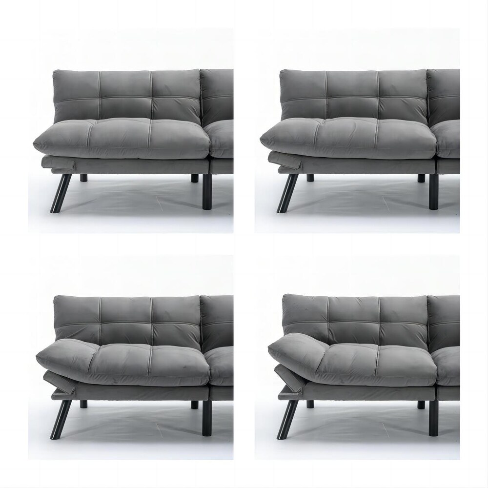 Versatile Velvet Loveseat Sofa Bed Futon Sleeper Loveseat  Living Room Chaise Lounge Recliner Sofa Bed with Pillow Top Arms