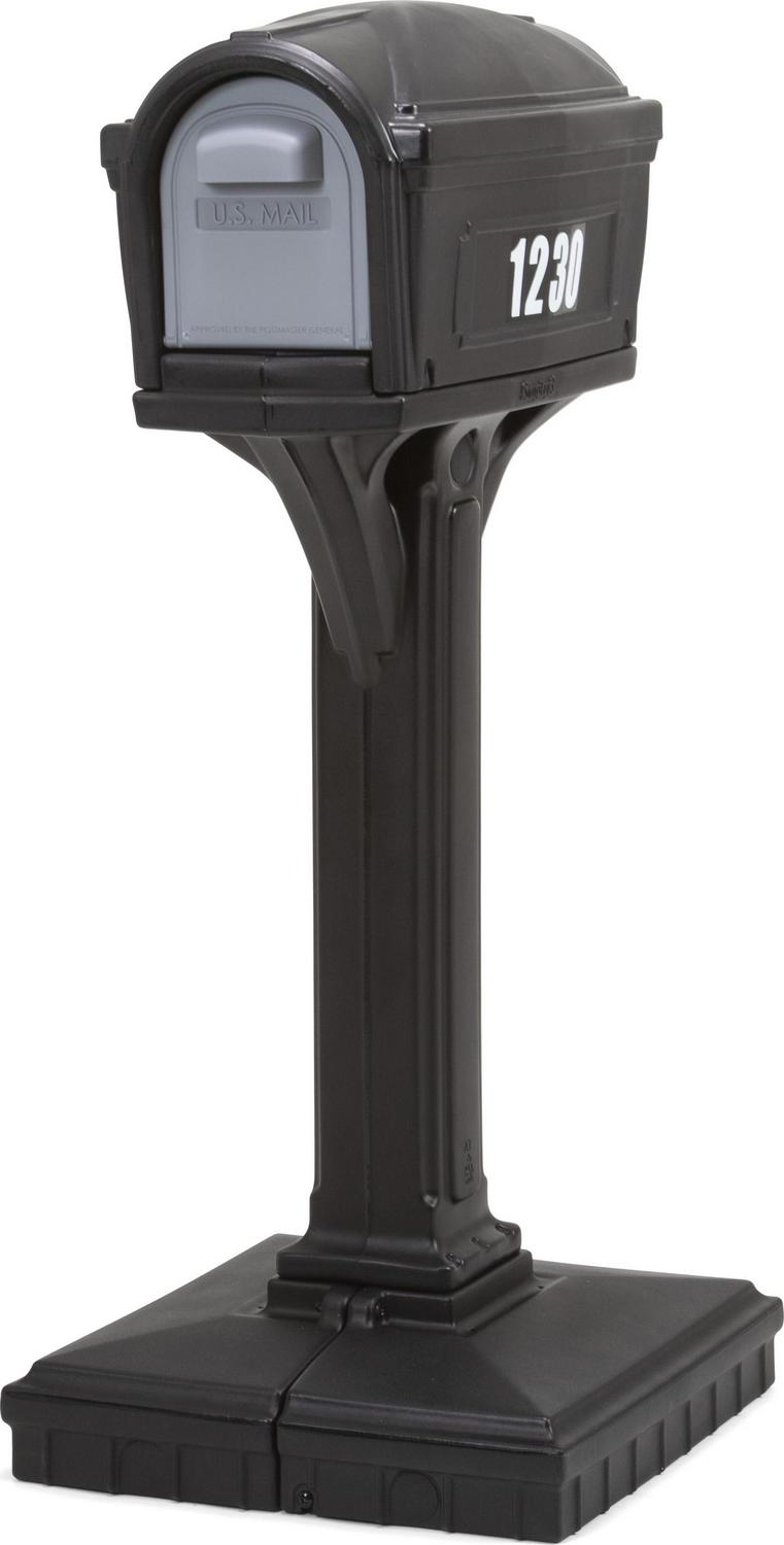 Simplay3 Dig Free Easy Up Classic Black Plastic Mailbox