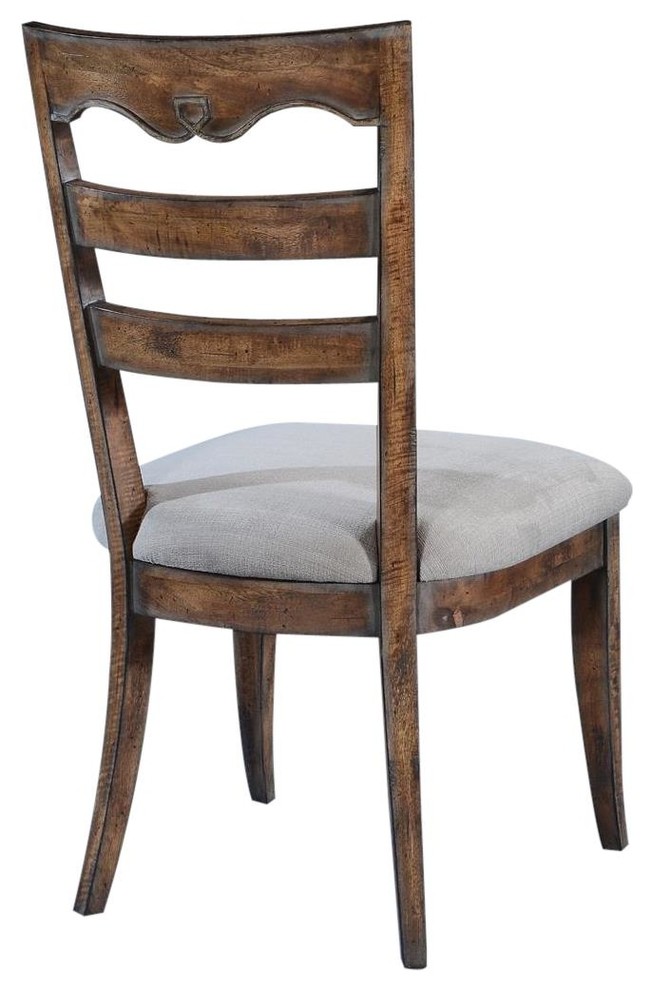 Side Chair Dining Portico Rustic Pecan Wood  Swedish Moss Accents   Transitional   Dining Chairs   by EuroLuxHome  Houzz