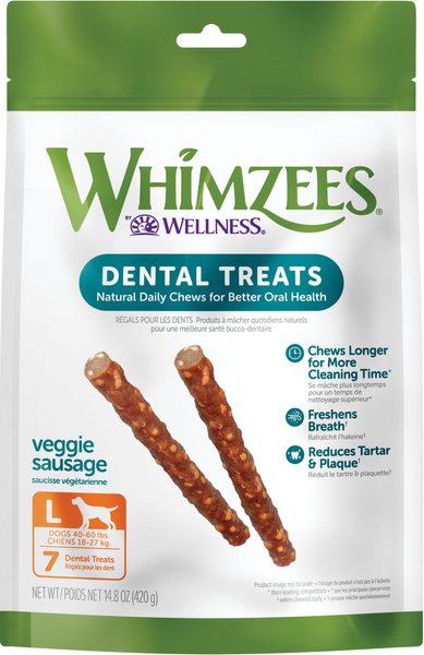 WHIMZEES Veggie Sausage Grain-Free Dental Dog Treats