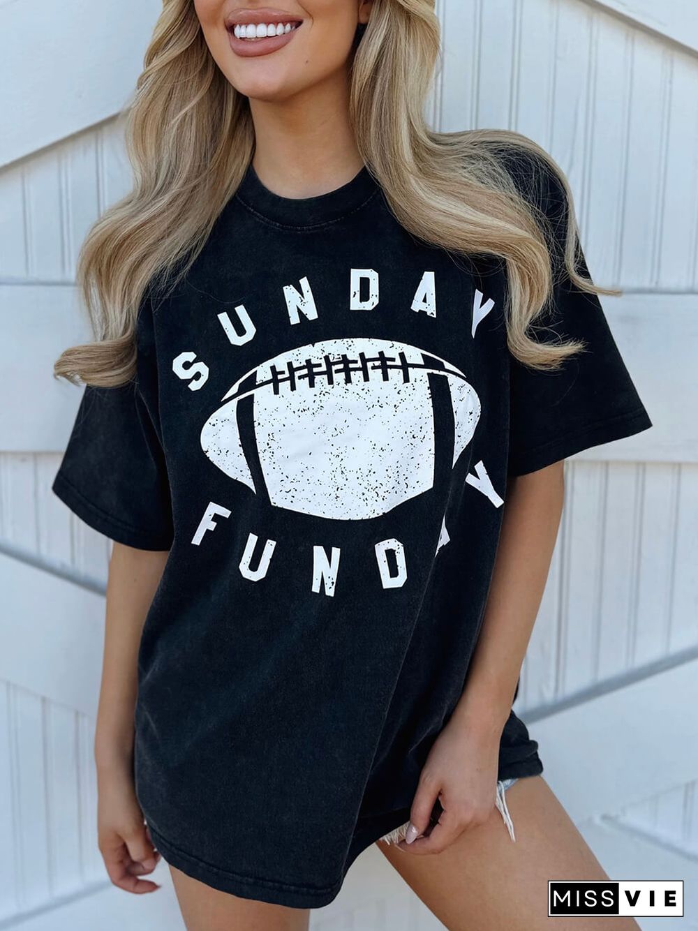 Mineral-Wash “Sunday Funday” Graphic Tee