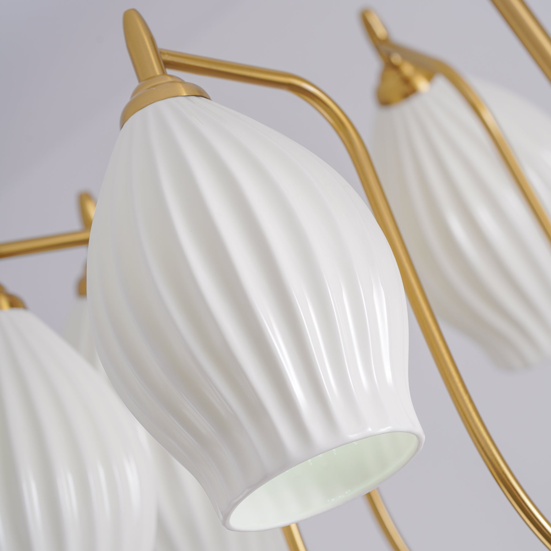 Ceramic Ribbed Chandelier