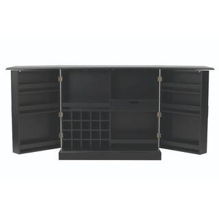 Home Decorators Collection Jamison Black Bar with Expandable Storage SK18215A