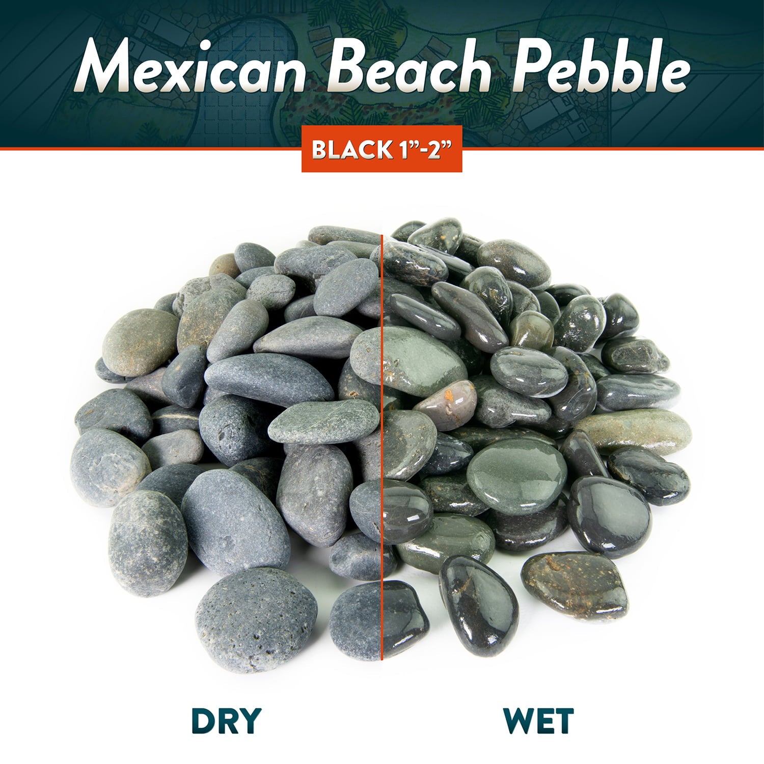 Mexican Beach Pebbles, Round River Rock  Landscape Garden Stones 40 pounds