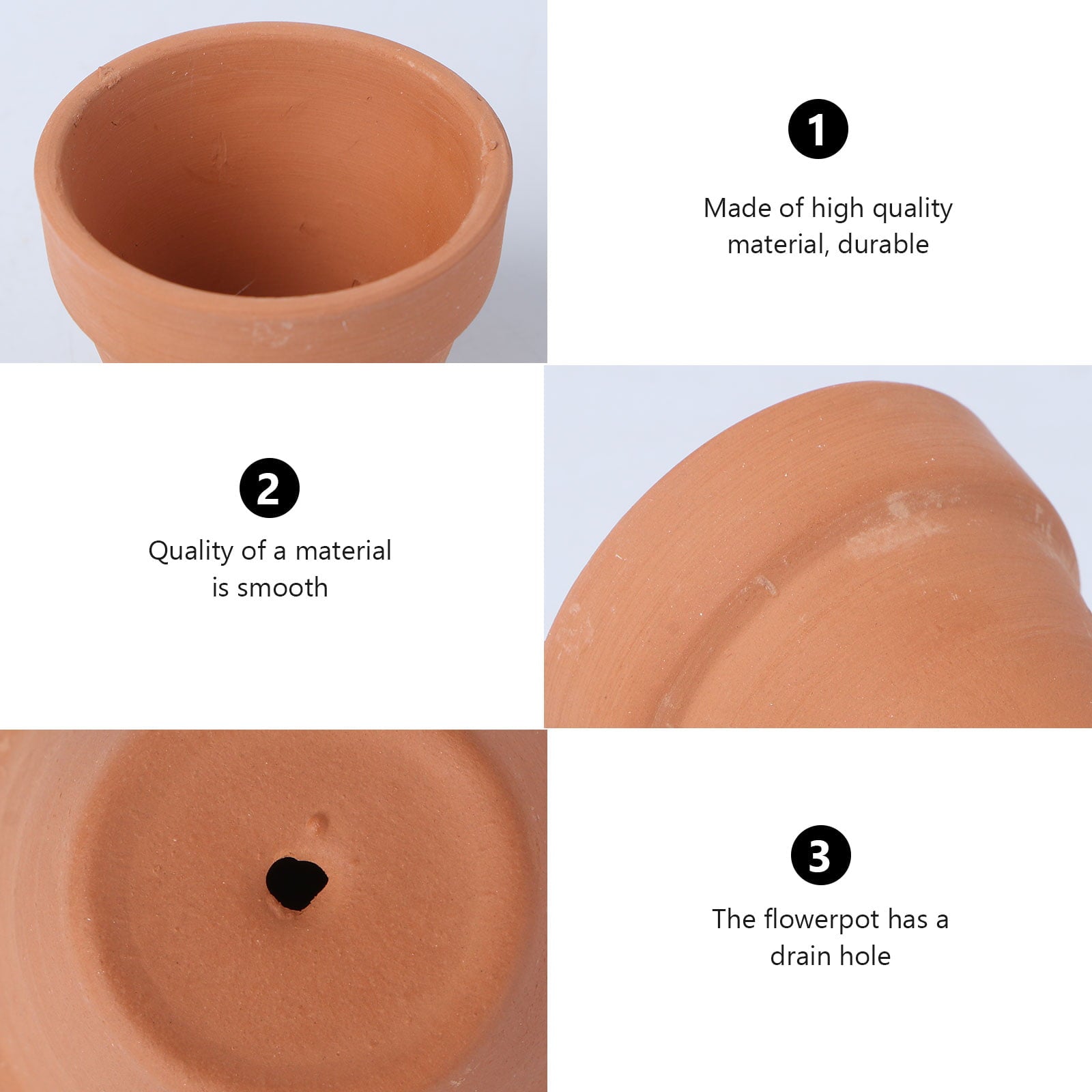 10Pcs 4.5x4cm Small Mini Terracotta Pot Clay Ceramic Pottery Planter Cactus Flower Pots Succulent Nursery Pots Great for Plants