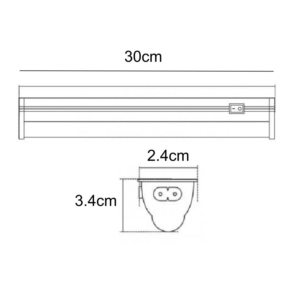 Britalia BRCUL-21661 LED Aluminium Case & Opal Diffuser Link Under Cabinet Light 300mm 4000k Cool White