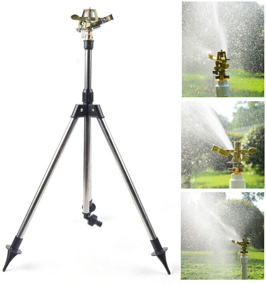 ANQIDI Farm Sprinkler Bracket Agriculture Irrigation Tripod Adjustable Triangular Stand 360° Rotating Lawn Garden Watering System