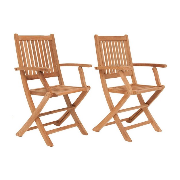 London 2pk Patio Wood Folding Chair Set International Home Miami