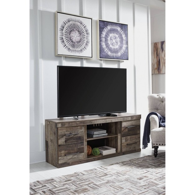 Derekson Tv Stand For Tvs Up To 65 quot Black gray beige Signature Design By Ashley