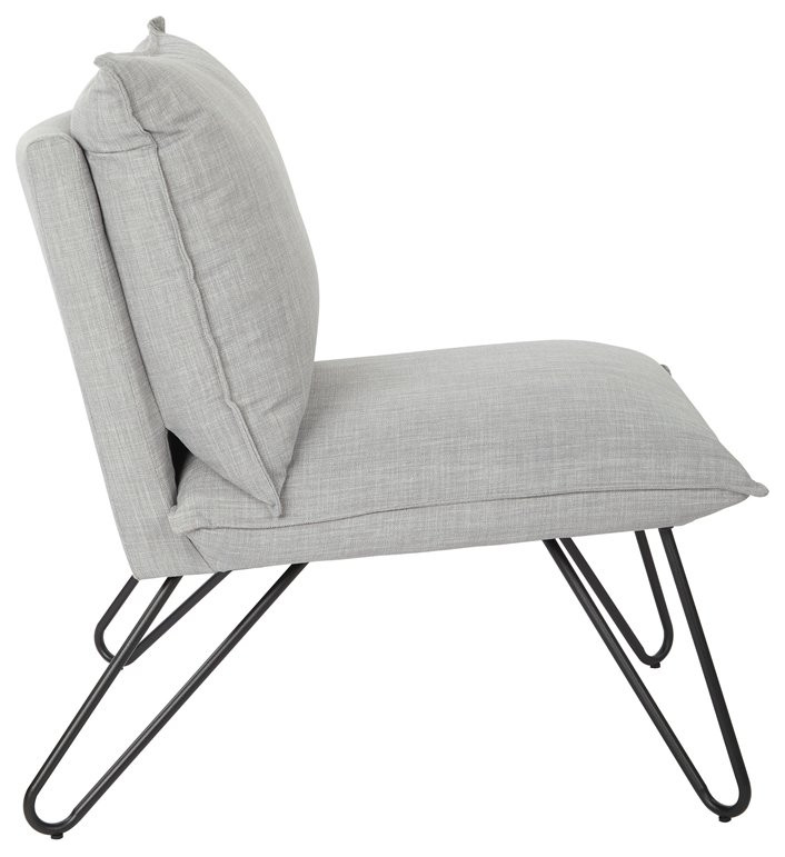 Riverdale Chair in Dove Gray Fabric with Black Legs   Industrial   Armchairs And Accent Chairs   by Homesquare  Houzz