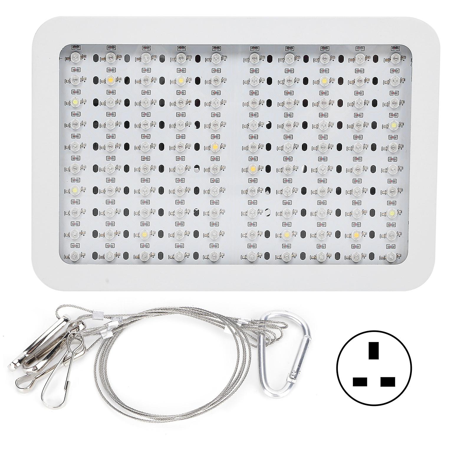 Growing Light Panel 100LEDs 1000W Full Spectrum Plant Lamp Dual Switches for Seedling Flowering PeriodUK Plug 85-265V