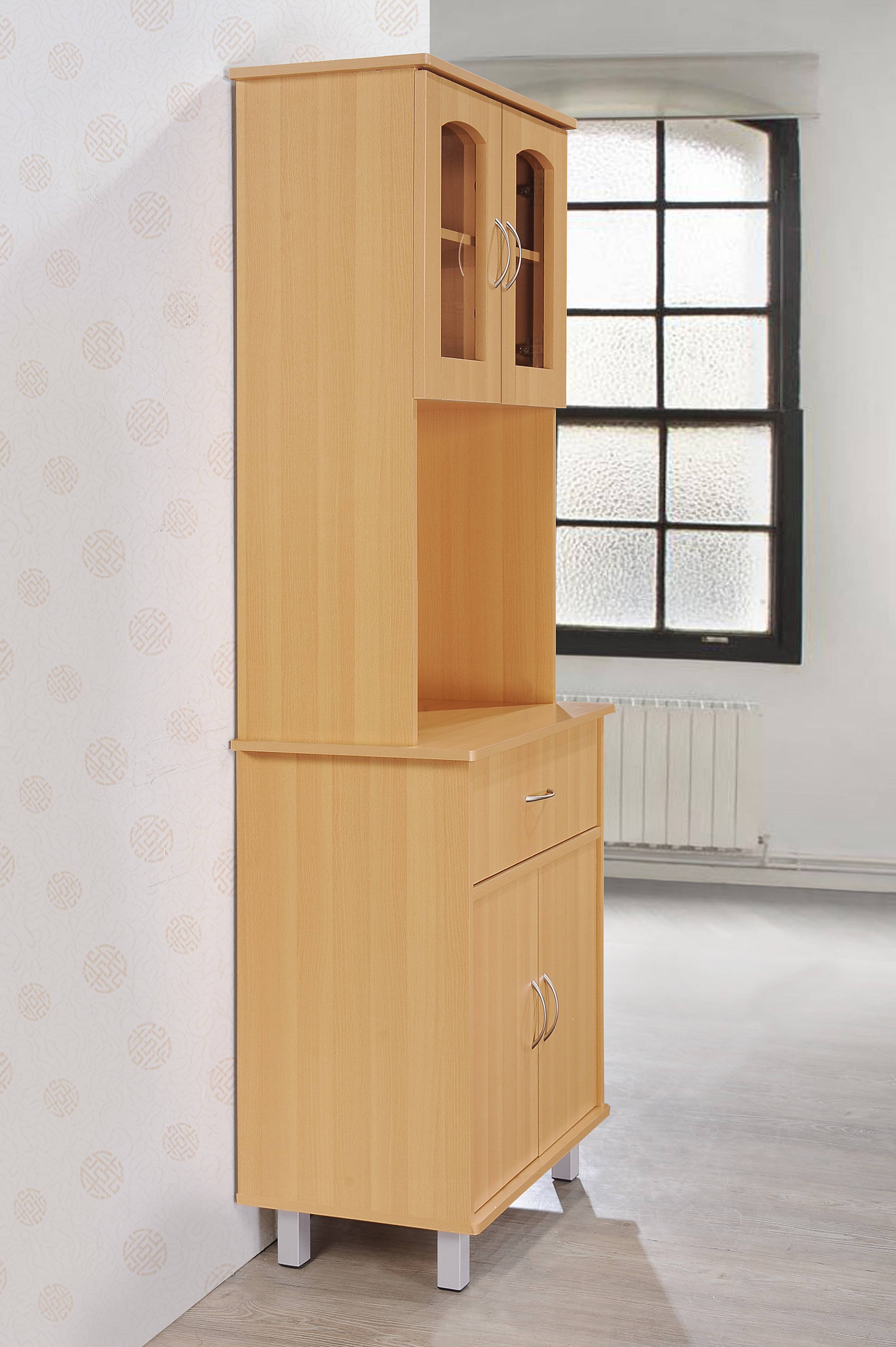 Hodedah Free Standing Kitchen Cabinet， Beech