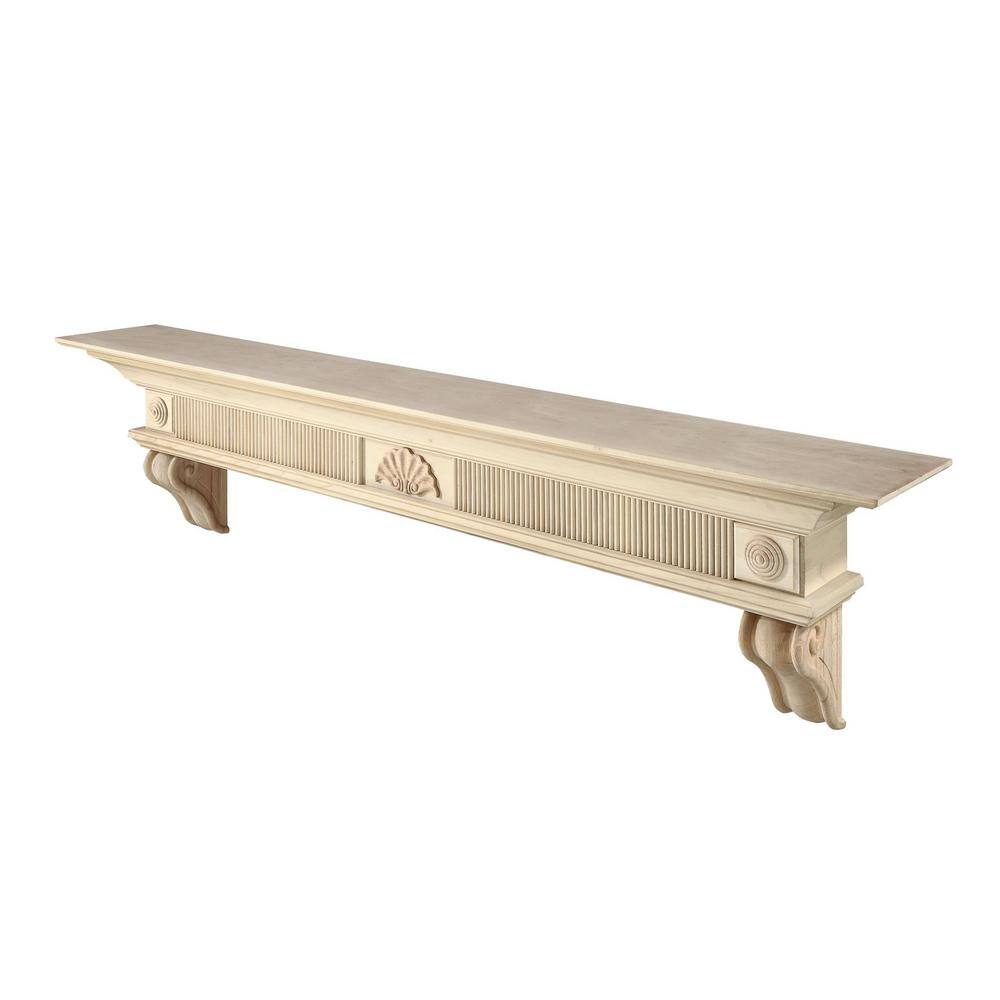 Pearl Mantels 5 ft. Unfinished Paint and Stain Grade Cap-Shelf Mantel RPS60416D