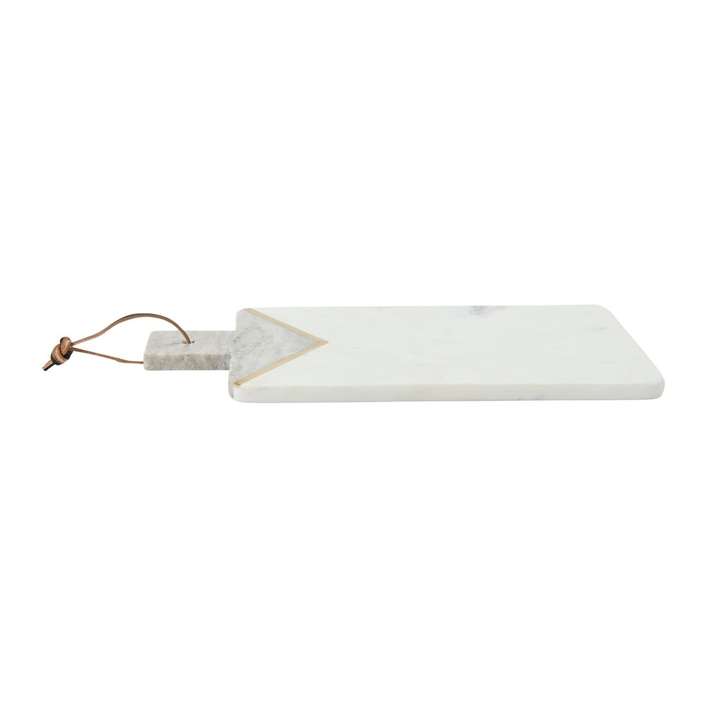 Marble Charcuterie with Brass Inlay and Leather Tie   16.0\