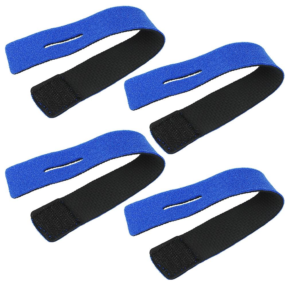 4pcs Reusable Fishing Rod Strap Strong Flexible Hook And Loop Fishing Gear Strap Rod Beltblue